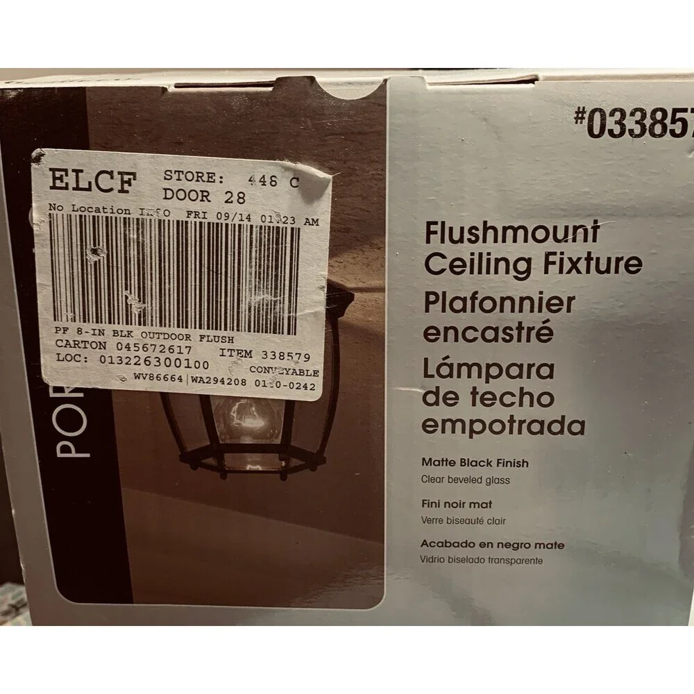 Portfolio Flushmount Ceiling Fixture #0338579 Matte Black Finish New Boxed